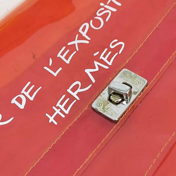 Hermes Hand Bag Orange Vinyl - Picture 7 of 9